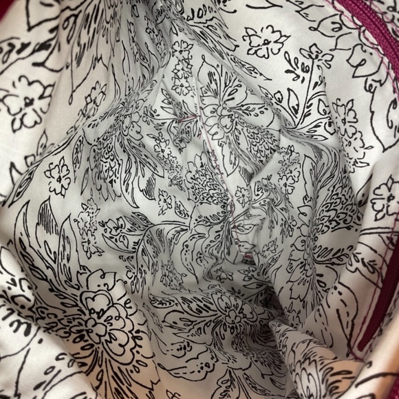 Vera Bradley Triple Zip Hipster Crossbody Purse Raspberry Radiance - Picture 5 of 8